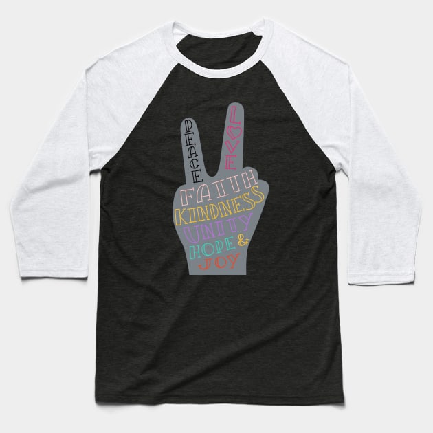 peace and love Baseball T-Shirt by Janisworld